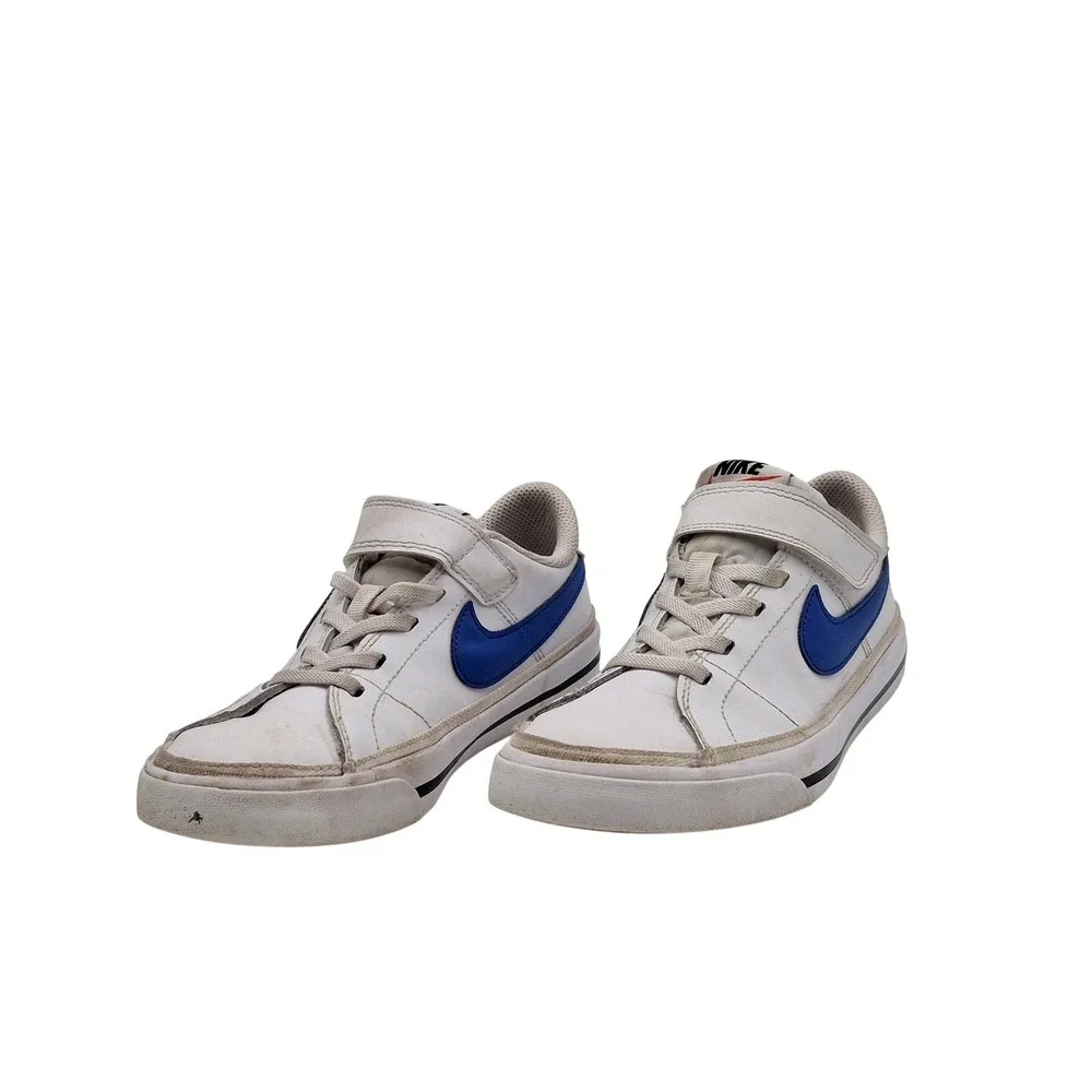 Nike Shoes Youth Size 2.5Y‎ White Blue Hook & Loop Casual Sneakers DA5381-101